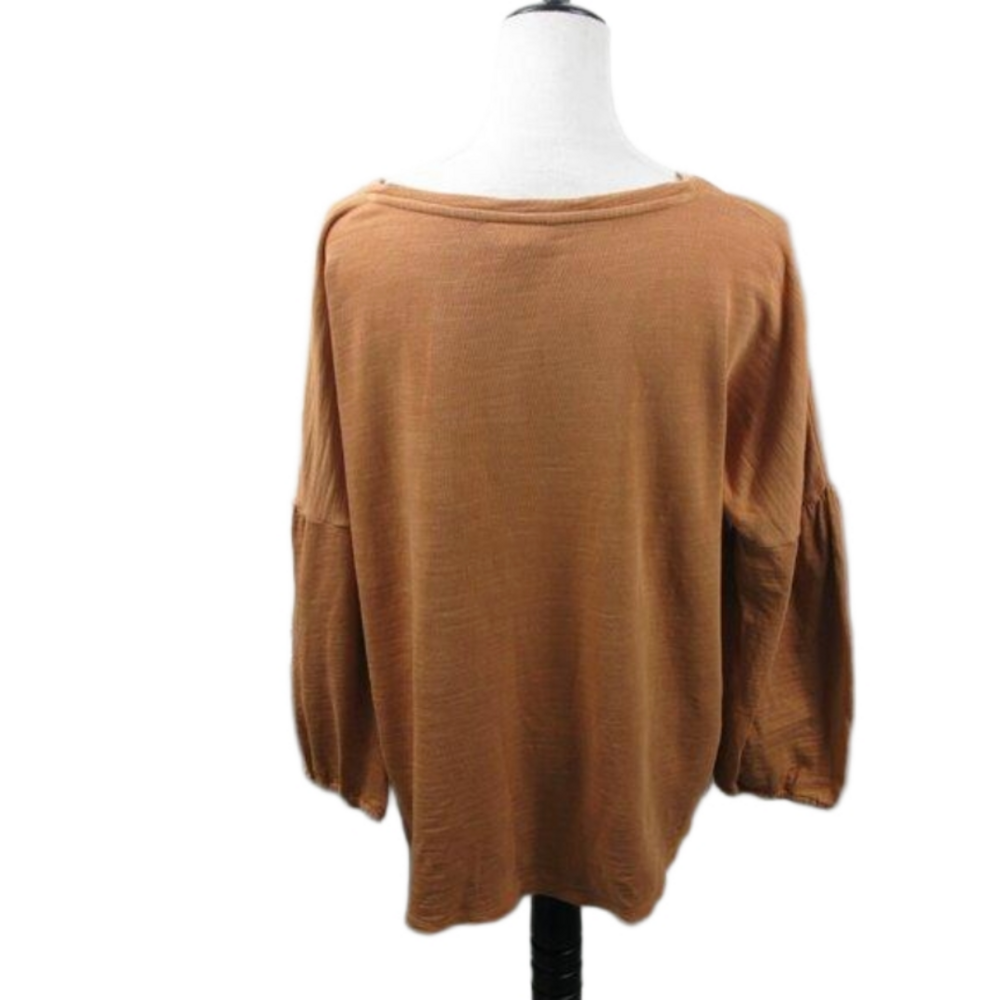 PureJill Muted Orange Long Sleeve Boxy Knit Top Size Large - Picture 5 of 6